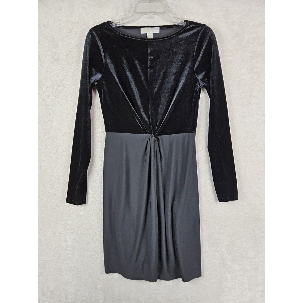 Michael Kors MK Women’s Velvet Mixed Media Black Dress Size XS $110